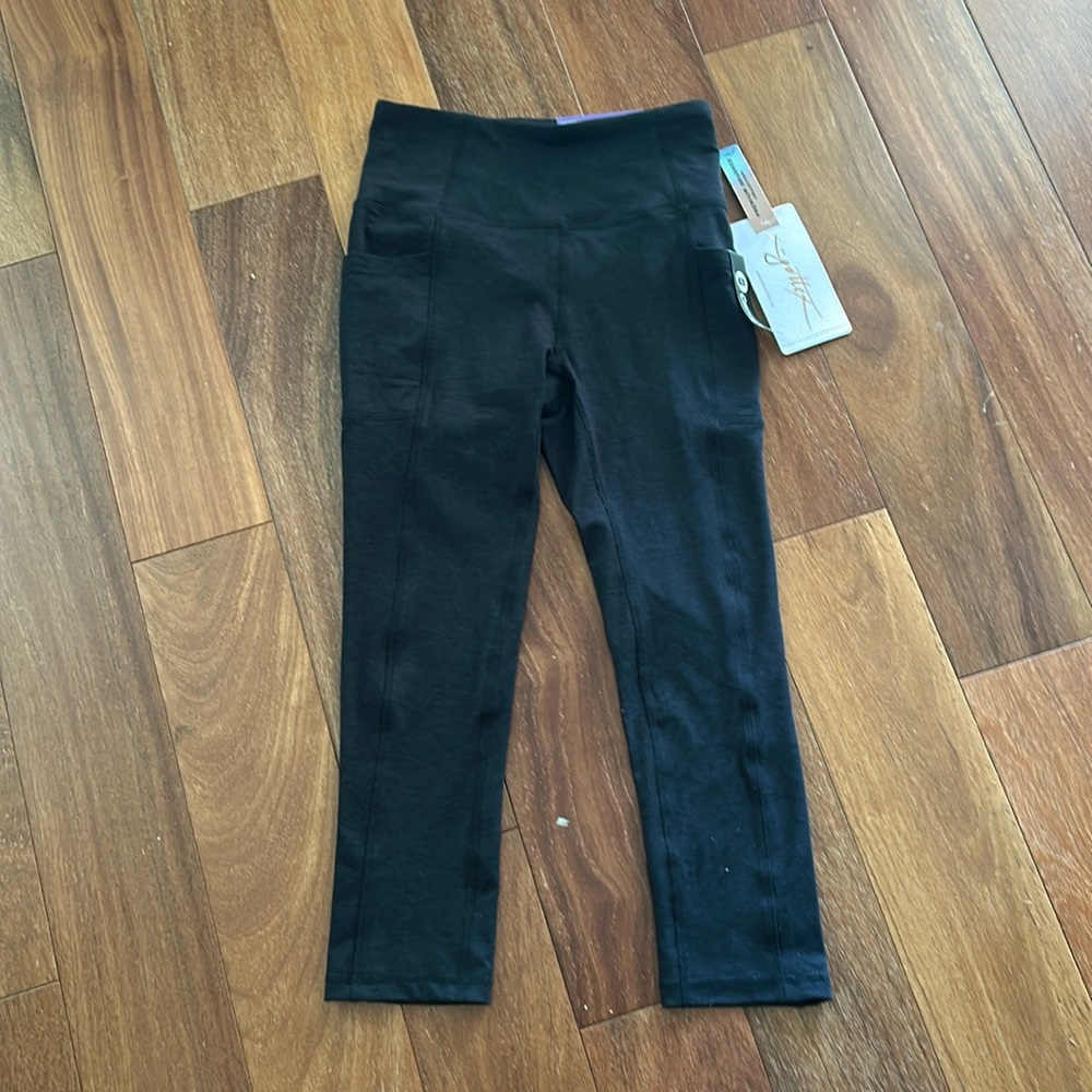 Gottex Black Capri Leggings- Double Pocket- Size XS -NWT